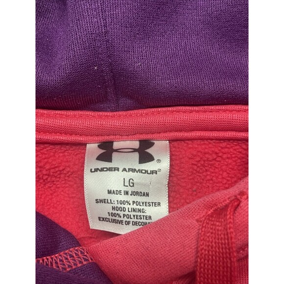 Women’s Large Under Armour Pink/purple Logo Longer Length Hoodie - Picture 3 of 3